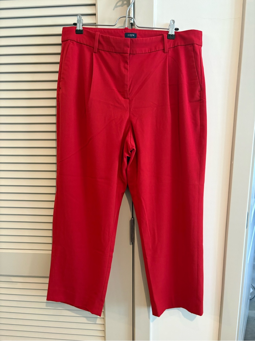J. Crew Bright Red Cropped Straight-Leg Pants* Sz. 14